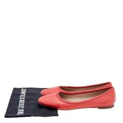 Pre Owned Chloe Red Leather Ballet Flats Size 36.5