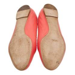 Pre Owned Chloe Red Leather Ballet Flats Size 36.5