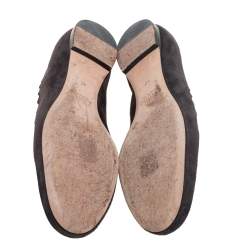 Pre Owned Chloe Black Scalloped Suede Lauren Ballet Flats Size 40