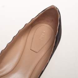 Pre Owned Chloe Black Scalloped Suede Lauren Ballet Flats Size 40