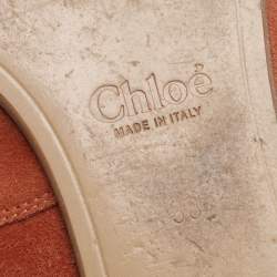 Chloe Rust Suede Gladiator Flat Sandals Size 38