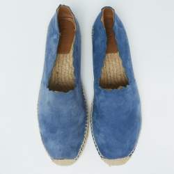 Pre Owned Chloe Blue Suede Lauren Espadrille Flats Size 40