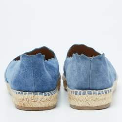 Pre Owned Chloe Blue Suede Lauren Espadrille Flats Size 40