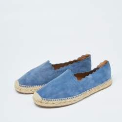 Pre Owned Chloe Blue Suede Lauren Espadrille Flats Size 40