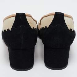 Pre Owned Chloe Black Suede And Mesh Scallop Tulles Pumps Size 40