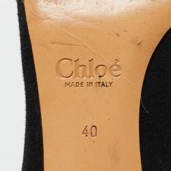 Pre Owned Chloe Black Suede And Mesh Scallop Tulles Pumps Size 40