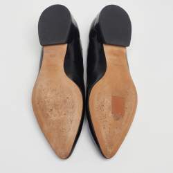 Pre Owned Chloé Black Scalloped Patent Leather Lauren Ballet Flats Size 36.5