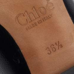 Pre Owned Chloé Black Scalloped Patent Leather Lauren Ballet Flats Size 36.5