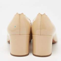 Pre Owned Chloe Beige Patent Leather Lauren Round Toe Pumps Size 39