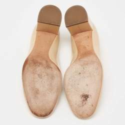 Pre Owned Chloe Beige Patent Leather Lauren Round Toe Pumps Size 39