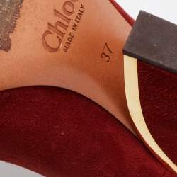 Pre Owned Chloe Brick Red Suede Beckie Pumps Size 37
