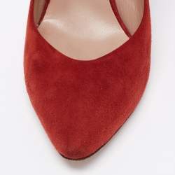 Pre Owned Chloe Brick Red Suede Beckie Pumps Size 37