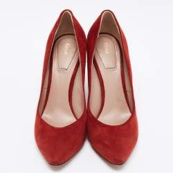 Pre Owned Chloe Brick Red Suede Beckie Pumps Size 37