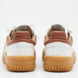 Pre Owned Chloe White Leather Low Top Sneakers Size 36
