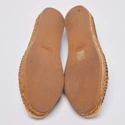 Pre Owned Chloe Black Leather Woody Flat Espadrilles Size 41
