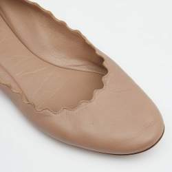 Pre Owned Chloe Dusty Pink Scalloped Leather Lauren Ballet Flats Size 39
