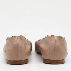 Pre Owned Chloe Dusty Pink Scalloped Leather Lauren Ballet Flats Size 39