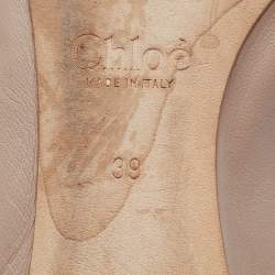 Pre Owned Chloe Dusty Pink Scalloped Leather Lauren Ballet Flats Size 39
