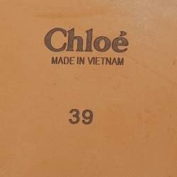 Pre Owned Chloe Black Lace and Leather Trim Woody Flat Slides Size 39