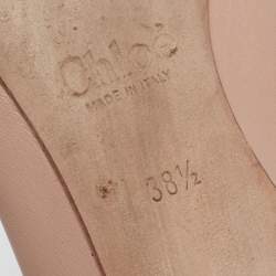 Pre Owned Chloe Dusty Pink Scalloped Leather Lauren Ballet Flats Size 38.5