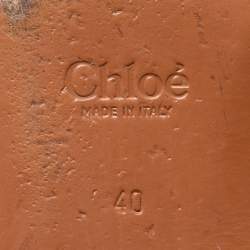 Pre Owned Chloe Two Tone Python Embossed Leather Lauren Strappy Flat Sandals Size 40