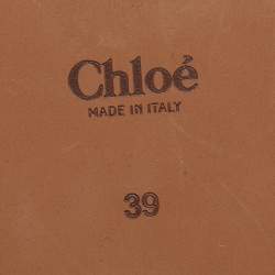 Pre Owned Chloe Brown Woody Thong Slingback Flat Sandals Size 39