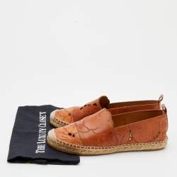 Pre Owned Chloe Brown Leather Espadrille Flats Size 40