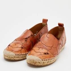 Pre Owned Chloe Brown Leather Espadrille Flats Size 40