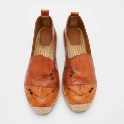 Pre Owned Chloe Brown Leather Espadrille Flats Size 40