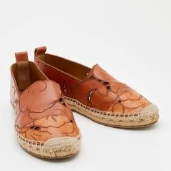 Pre Owned Chloe Brown Leather Espadrille Flats Size 40