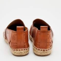 Pre Owned Chloe Brown Leather Espadrille Flats Size 40