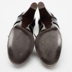 Pre Owned Chloe Black Patent Leather Lace-Up Derby Ankle Boots Size 40