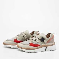 Pre Owned Chloe Multicolor Suede And Fabric Sonnie Low Top Sneakers Size 40