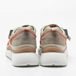 Pre Owned Chloe Multicolor Suede And Fabric Sonnie Low Top Sneakers Size 40