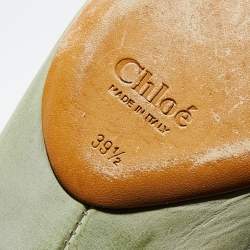 Pre Owned Chloe Light Green Leather Ballet Flats Size 39.5