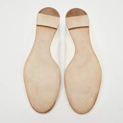 Pre Owned Chloe White Patent Leather Lauren Scalloped Ballet Flats Size 38.5