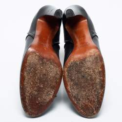 Pre Owned Chloe Black Leather Ankle Booties Size 40