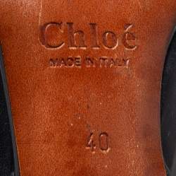 Pre Owned Chloe Black Leather Ankle Booties Size 40