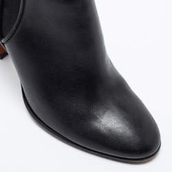Pre Owned Chloe Black Leather Ankle Booties Size 40