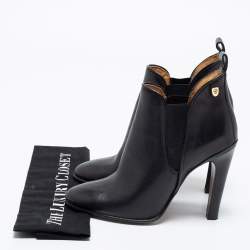 Pre Owned Chloe Black Leather Ankle Booties Size 40