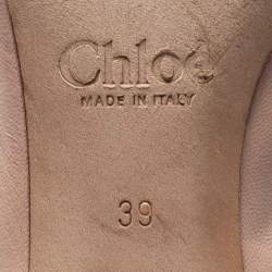 Pre Owned Chloe Dusty Pink Scalloped Leather Lauren Pumps Size 39