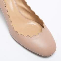 Pre Owned Chloe Dusty Pink Scalloped Leather Lauren Pumps Size 39