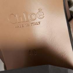 Pre Owned Chloé Rylee Brown Suede And Leather Buckled Ankle Boots Size 40