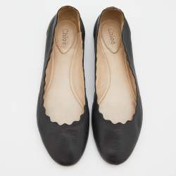 Chloe Black Leather Lauren Ballet Flats Size 37