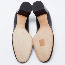 Pre Owned Chloe Black Scalloped Leather Lauren Block Heel Pumps Size 41