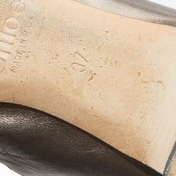 Pre Owned Chloe Metallic Brown Leather Lauren Scalloped Ballet Flats Size 37