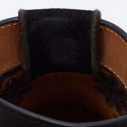 Pre Owned See by Chloe Black Suede Floral Laser-Cut Platform Wedge Espadrille Sandals Size 35