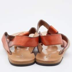 Chloe Orange Leather Thong Strap Sandals Size 39