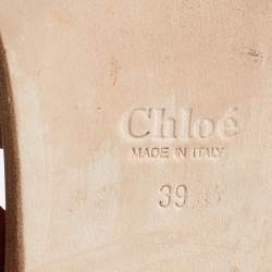 Chloe Orange Leather Thong Strap Sandals Size 39