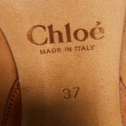 Pre Owned Chloè Brown Leather Ankle Length Boots Size 37